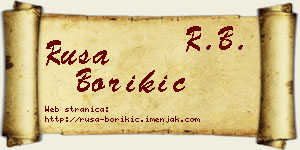 Rusa Borikić vizit kartica